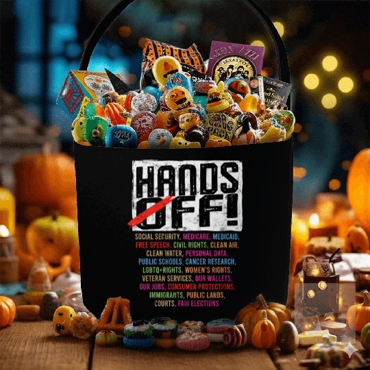 Hands Off My Social Security Protection Fabric Baskets