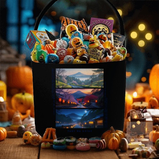 003 - Serene Mount Fuji Nightscapes Fabric Baskets