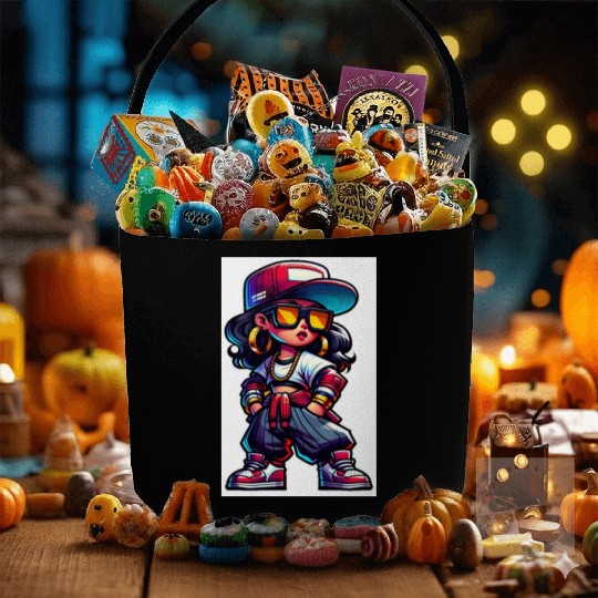 Street Dance Rap Girl Fabric Baskets