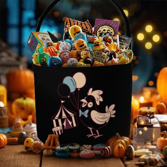 Whimsical Party Bird with Balloons Fabric Baskets