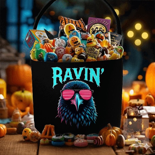 Ravin' Rave Festival Fun with Cool Raven Fabric Baskets