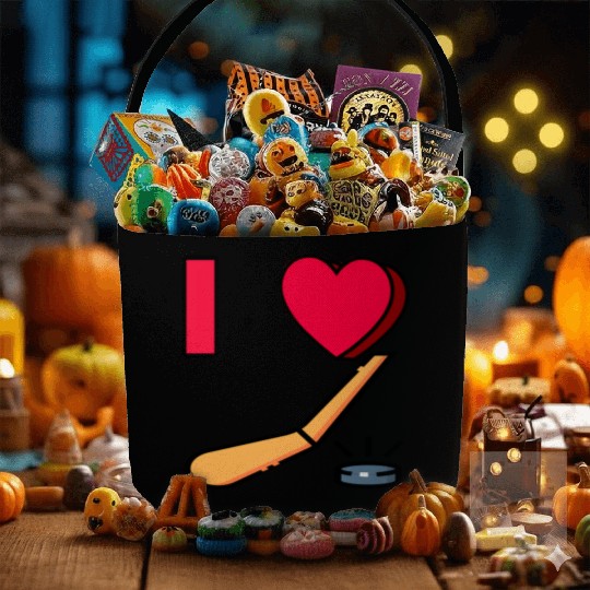 I LOVE HOCKEY #1 Fabric Baskets