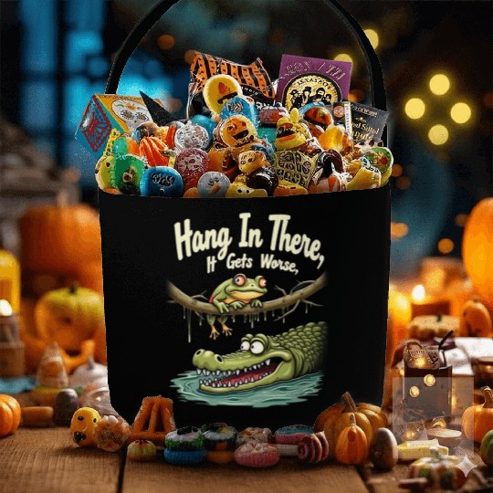 Hang In There – Dark Humor Sarcastic Fabric Baskets