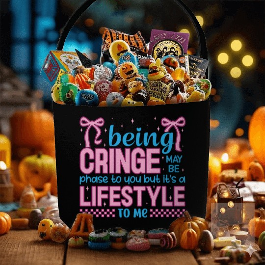 Being Cringe Is a Lifestyle – Cute Kawaii Quote Fabric Baskets