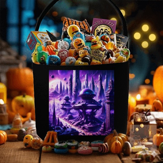 Futuristic Sci-FI Fantasy Alien Planet Fabric Baskets