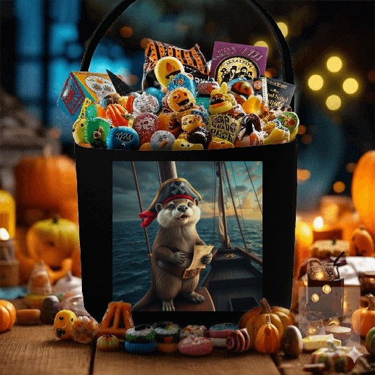 Pirate Otter Sailing Adventure Fabric Baskets