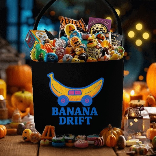 Whimsical Banana Drift Car Design Fabric Baskets