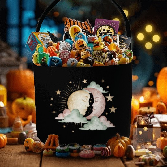 Sun & Moon Embrace Fabric Baskets design