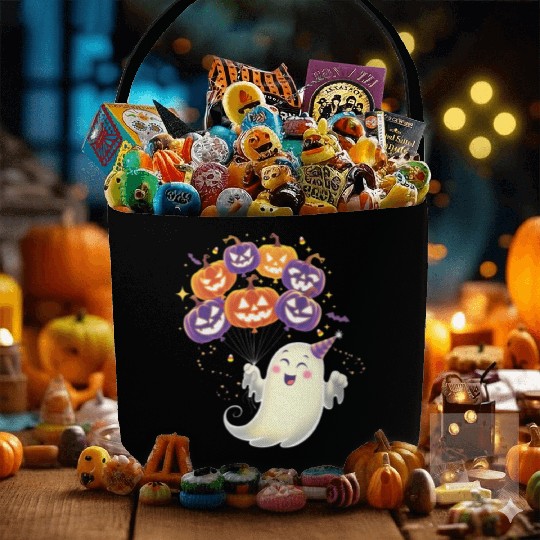 Halloween Ghost with Jack-o'-Lantern Balloons Fabric Baskets