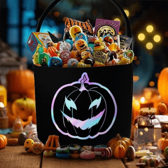 Glow-In-The-Dark Jack-o-Lantern Fabric Baskets