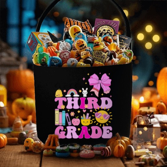 Hello Third Grade, Preppy Back to School Fabric Baskets