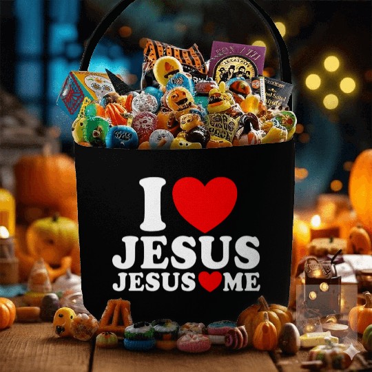 I Love Jesus Jesus Loves Me Christian Faith JesuJs Fabric Baskets