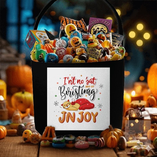 Festive Cat Joy Christmas Design Fabric Baskets