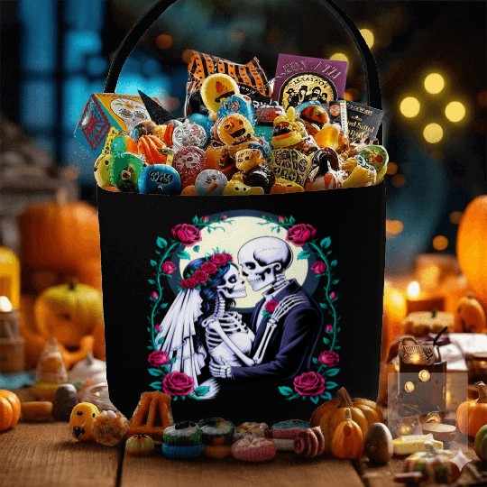 Bride and Groom Eternal Love Romantic Wedding Fabric Baskets