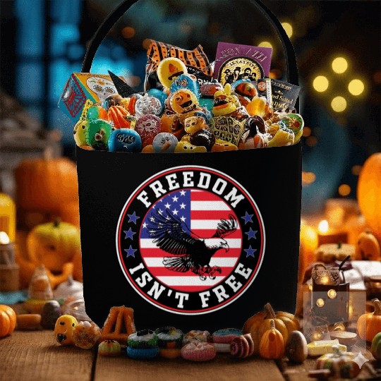 Freedom Isn’t Free Eagle US Flag Patriotic Apparel Fabric Baskets