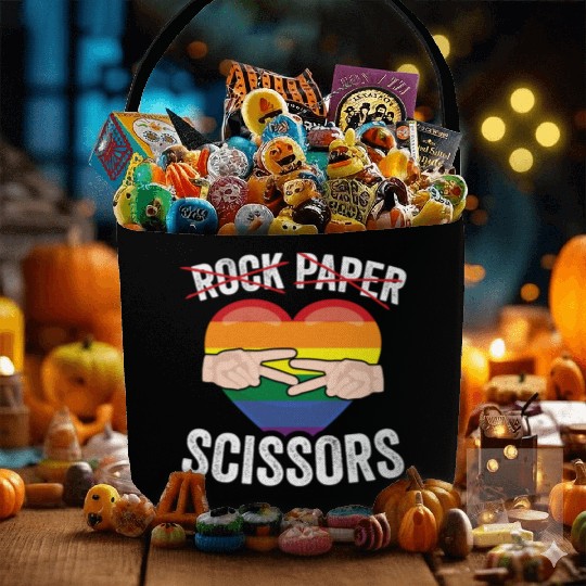 Funny Rock Paper Scissors LGBTQ LGBT Community Fabric Baskets