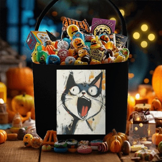 Funny Screaming Cat – Meme Expression Fabric Baskets