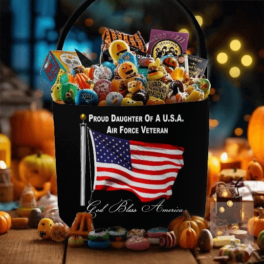 Proud Daughter Of A US Air Force Veteran Fabric Baskets