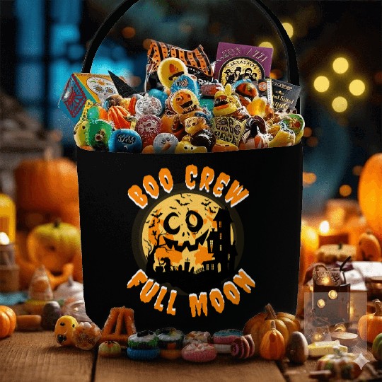 Halloween Boo Crew Full Moon Fabric Baskets