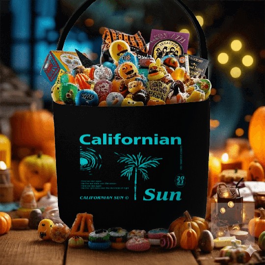 California Sun Fireworks Illustration Fabric Baskets