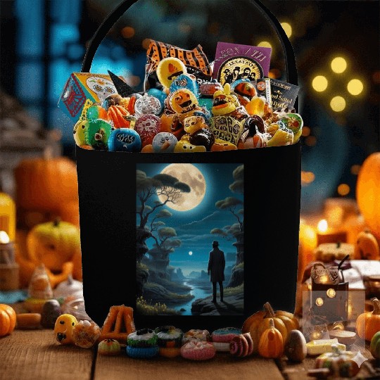 Mystical Night Under the Full Moon Fabric Baskets