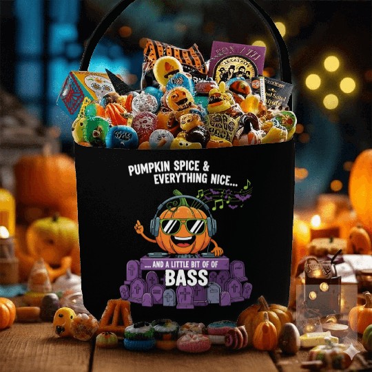 Pumpkin DJ with Bass Vibes Fabric Baskets