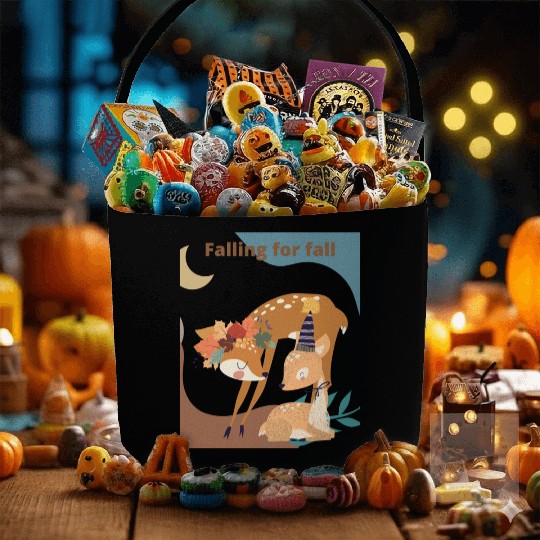 Autumn Deer Falling for Fall Fabric Baskets