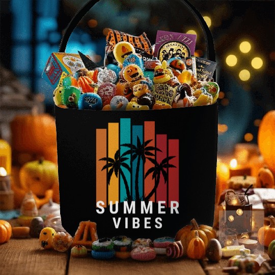 Tropical Sunset Summer Vibes Design Fabric Baskets