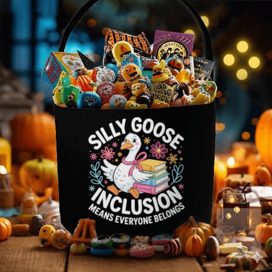 Funny Silly Goose Inclusion Means Everyone Belongs Fabric Baskets
