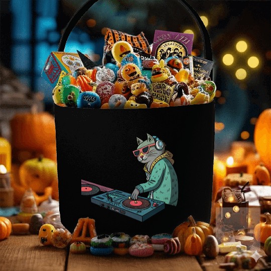 DJ Meow: Beats, Bass & Catitude Fabric Baskets