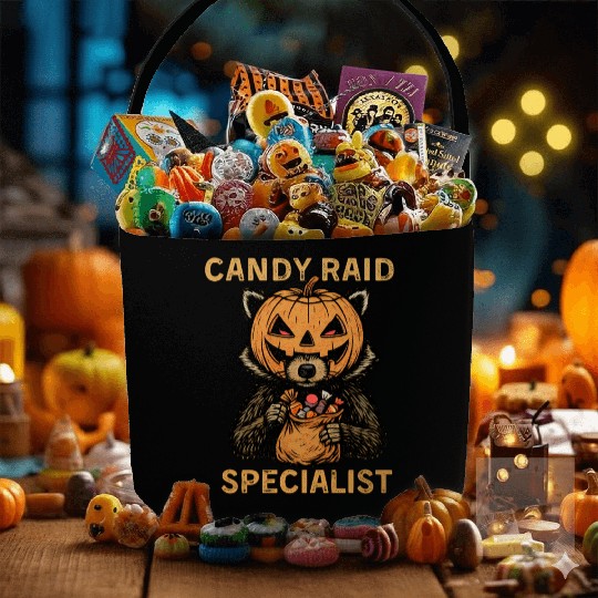 Candy Raid Specialist Halloween Raccoon Pumpkin Fabric Baskets