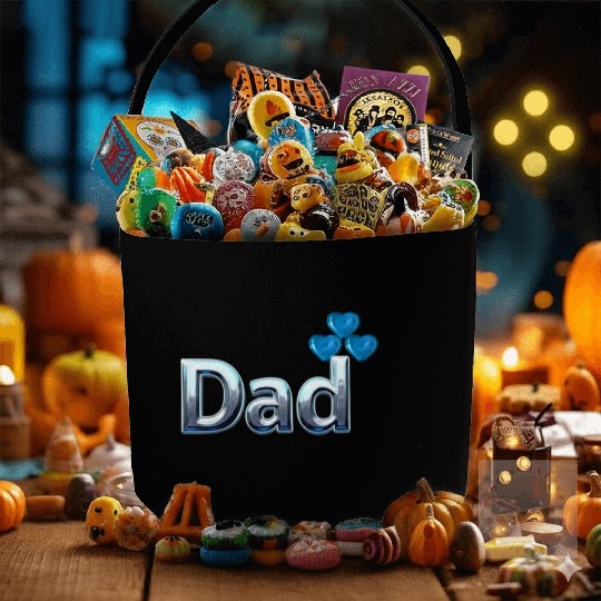 Blue Heart Balloon Dad Design Fabric Baskets