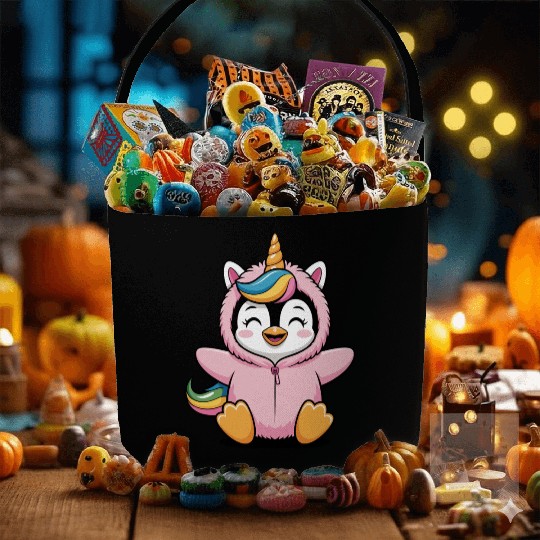 Colorful Unicorn Penguin Costume Fabric Baskets