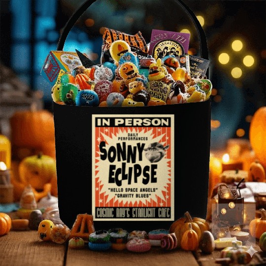 Retro Sonny Eclipse Poster Fabric Baskets