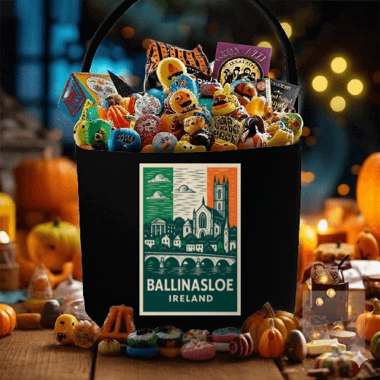 Ballinasloe Ireland Scenic Townscape Fabric Baskets