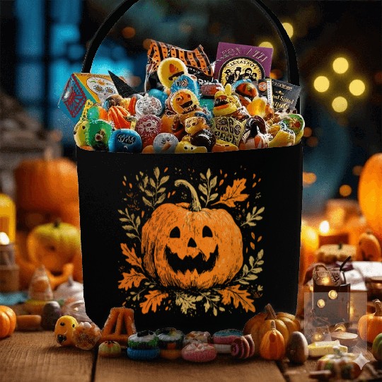 Fall Jack-o'-lantern Spooky Pumpkin Halloween  Fabric Baskets