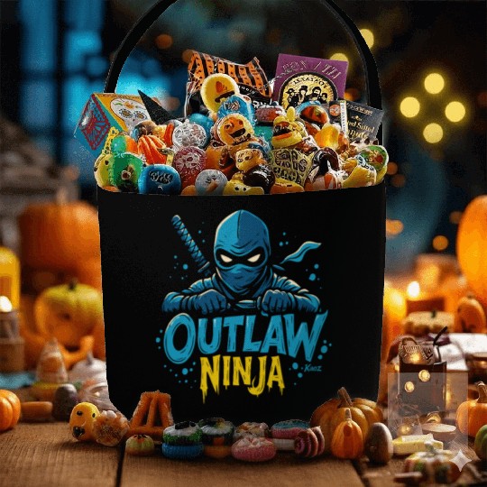 Outlaw Ninja Cartoon Design Fabric Baskets