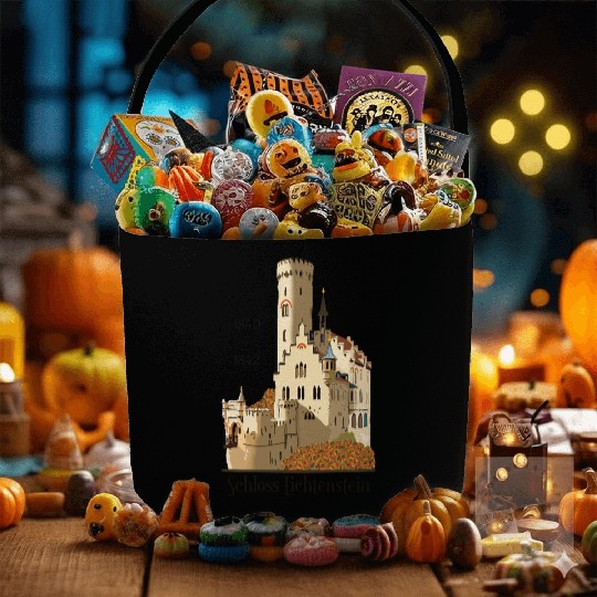 Lichtenstein Castle, hand-drawn. Germany Fabric Baskets