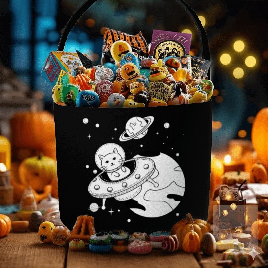 Space Cat Adventure Design Fabric Baskets