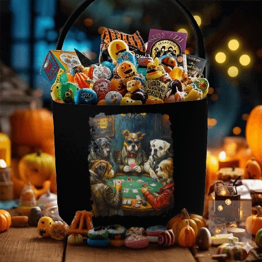 Playing Card Gambling Dog Playing Poker Cards Fabric Baskets