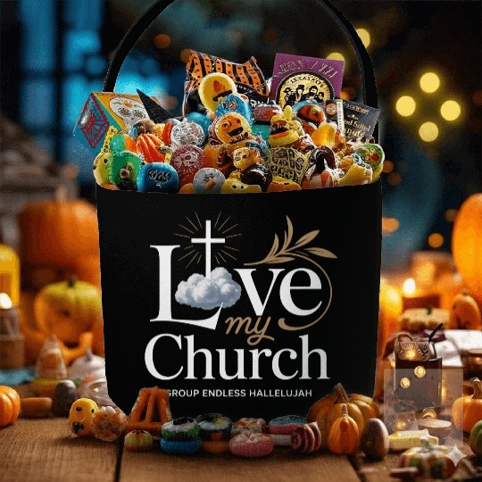 I Love My Church Cross Christian Streetwear Fabric Baskets