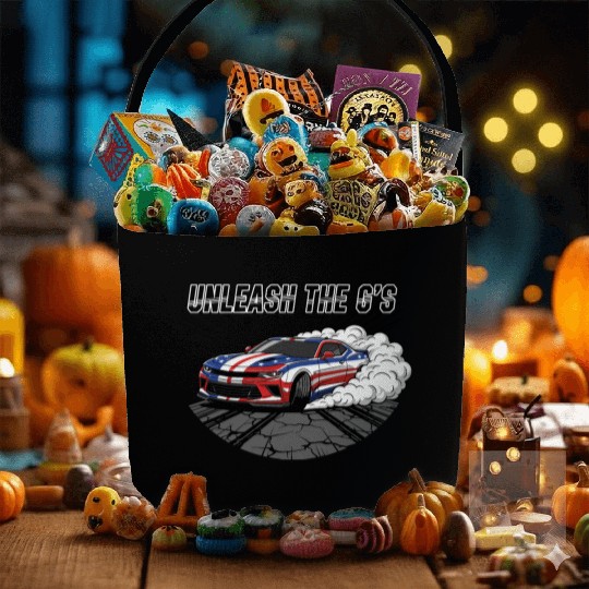Patriotic American Muscle Car Fabric Baskets