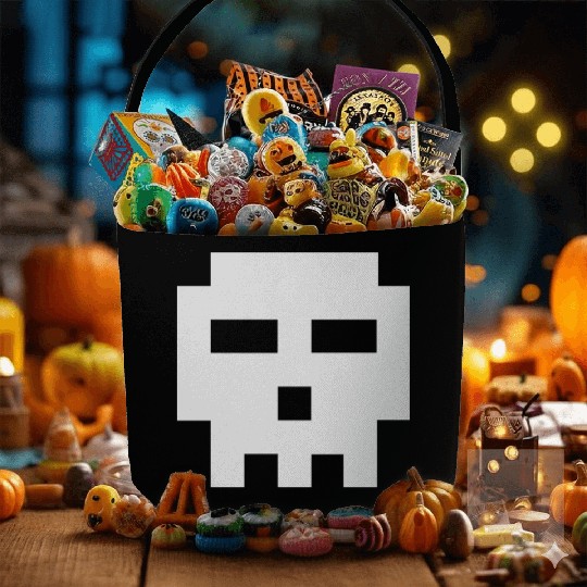 Scott Pilgrim 8-bit Skull Vector Fabric Baskets