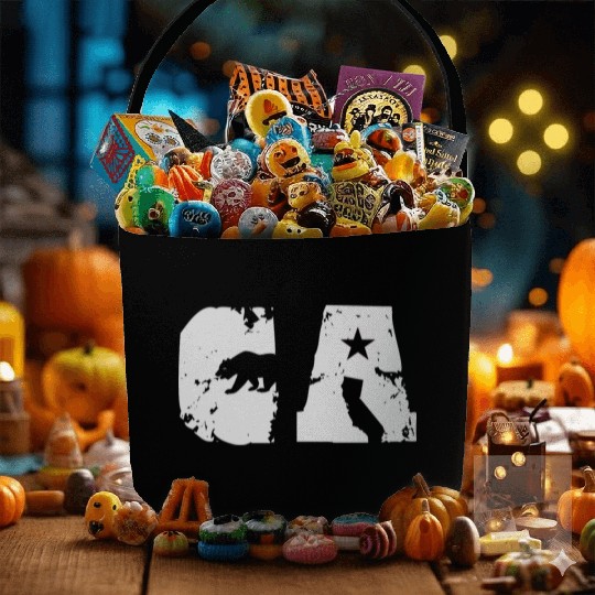 California Bear State Abbreviation Fabric Baskets