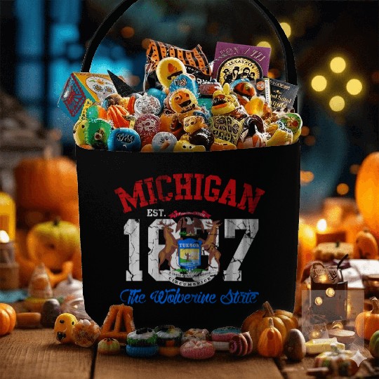 Michigan Wolverine State Fabric Baskets