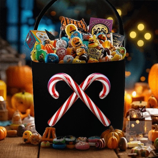 Crossed candy canes Fabric Baskets