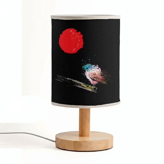 Murakami Birds Red Moon Japenese Fabric Lamps