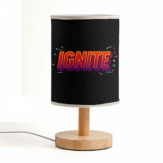 IGNITE Bold Retro Typography Graphic Fabric Lamps