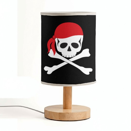White Skull & Crossbones Fabric Lamps
