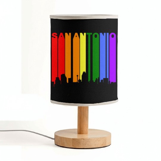 San Antonio Texas Gay Pride Rainbow Skyline Fabric Lamps